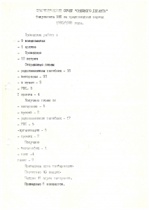Статистический отчёт «Снежного десанта» факультета ВМК за предпоходный период 1985/1986 года